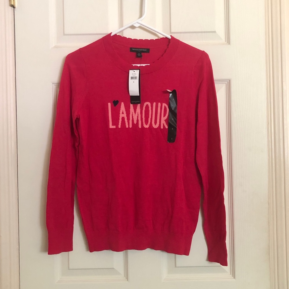 Banana Republic Factory washable forever scallop crew neck sweater size small